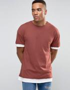 New Look T-shirt With Layers In Rust - Orange