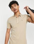 Allsaints Brace Polo In Taupe-brown