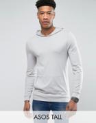 Asos Tall Lightweight Muscle Hoodie In Gray - Gray
