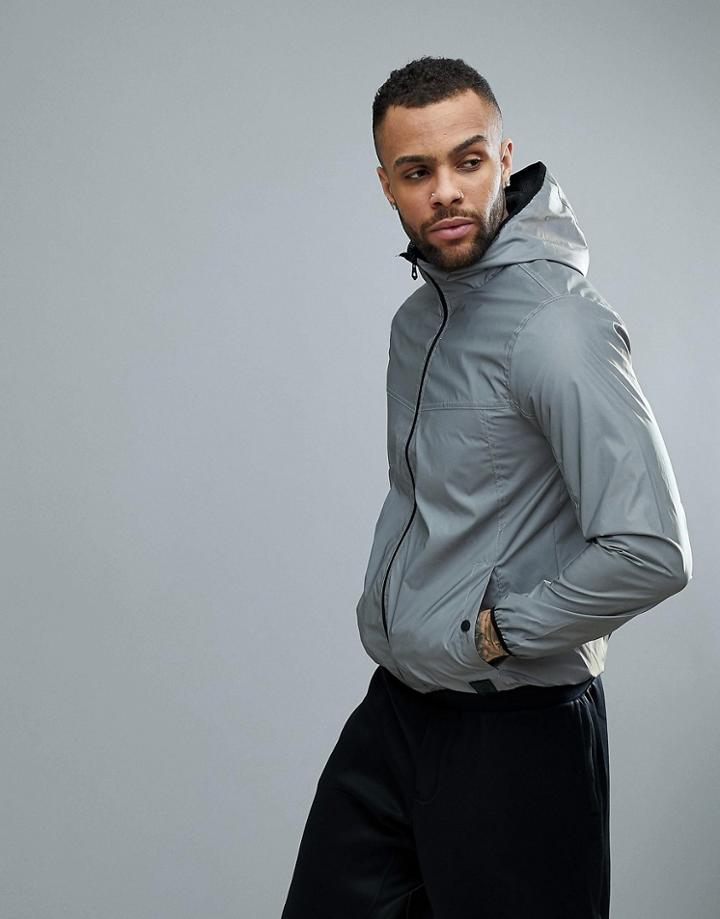 Hiit Reflective Overhead Jacket In Sliver - Silver