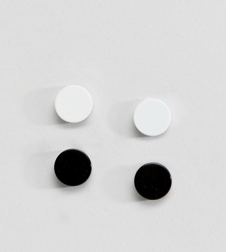Asos Design Plug Earring Pack - Black
