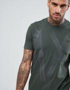 Armani Exchange Slim Fit Brush Stroke Ax In Khaki - Green