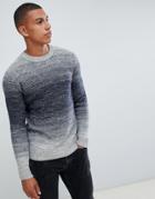 Jack & Jones Originals Knitted Sweater With Mixed Yarn Fade - Navy