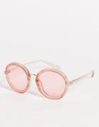 Aj Morgan Women's Oversized Round Sunglasses In Pink