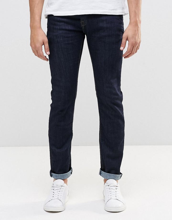 Le Breve Tappered Jeans In Indigo Rinse Wash - Blue
