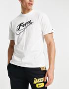 Nike Basketball Force Swoosh Oversized Graphic T-shirt In White