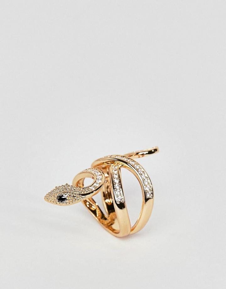 Aldo Gold Snake Statement Ring - Gold