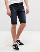 Crosshatch Denim Shorts - Black