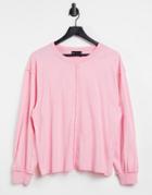 Asos Design Oversized Long Sleeve T-shirt With Seam Detail In Washed Pink