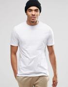 Asos Smart T-shirt With Woven Patch Pockets And Wide Neck Trim - White