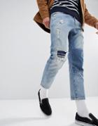 Just Junkies Cropped Patch Jean-blue