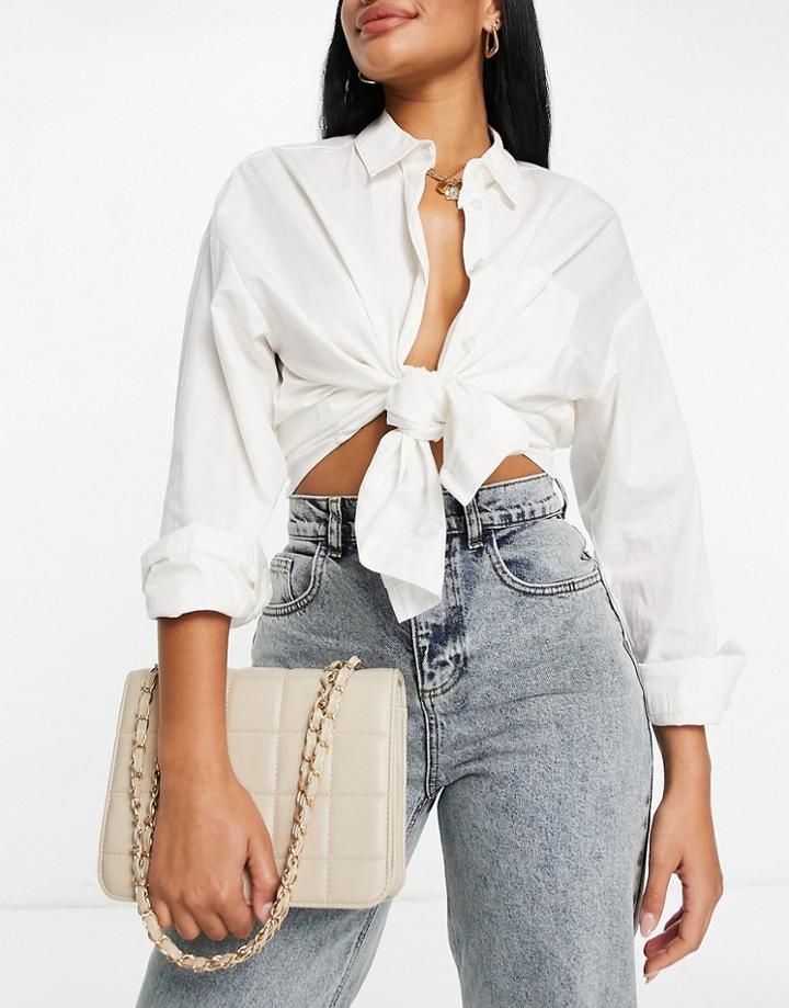 French Connection Quilted Chain Crossbody Bag In Taupe-neutral