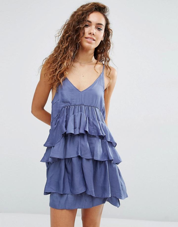 D.ra Kade Tiered Ruffle Dress - Slate