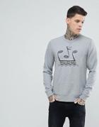 Pretty Green Drop Out Crew Neck Sweat In Gray - Gray