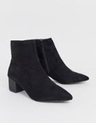 Miss Selfridge Boots With Rhinestone Heels In Black - Black