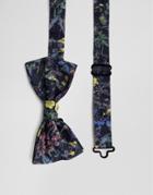 Gianni Feraud Liberty Print Wild Flowers Bow Tie-navy