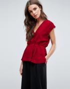 Y.a.s Amber Wrap Blouse - Red