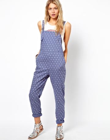Asos Overalls In Chambray Spot