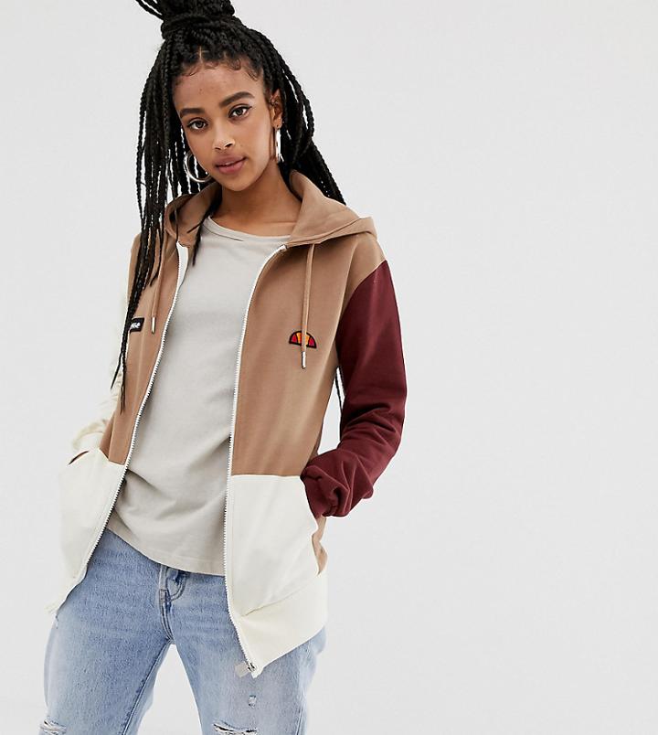 Ellesse Zip Front Hoodie With Chest Logo In Color Block Two-piece-multi