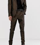 Asos Design Skinny Suit Pants In Metallic - Black