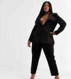 Asos Design Curve Velvet Tux Slim Suit Pants-red