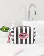 Oh My Gosh Accessories Stripe Heart Makeup Bag - Multi