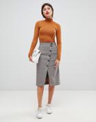 Vila Button Up Midi Skirt - Multi
