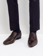 Dune Lace Up Derby Shoes In Brown High Shine - Brown