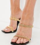 Simmi Wide Fit London Jessy Mules With Chain Detail In Black