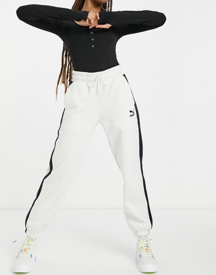 Puma Classics T7 Track Pants In Off White