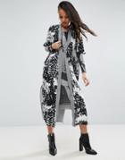 Religion Print Long Caftan - White