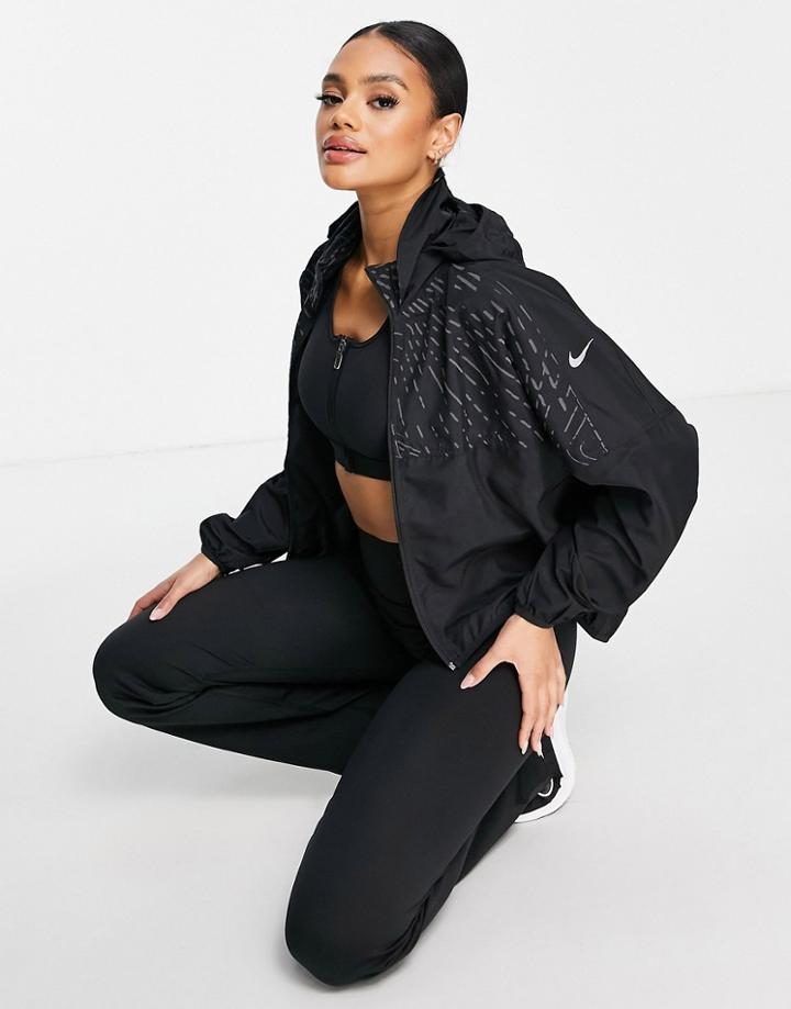 Nike Running Dri-fit Run Division Reflective Jacket In Black
