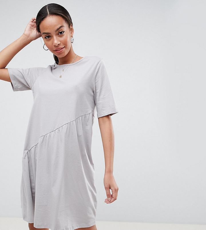 Noisy May Tall Asymmetric Jersey Dress - Gray