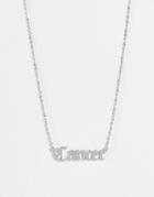 Designb London Cancer Stainless Steel Starsign Necklace In Silver