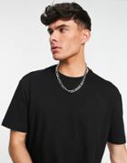 Selected Homme Organic Cotton Oversized Heavy Weight T-shirt In Black
