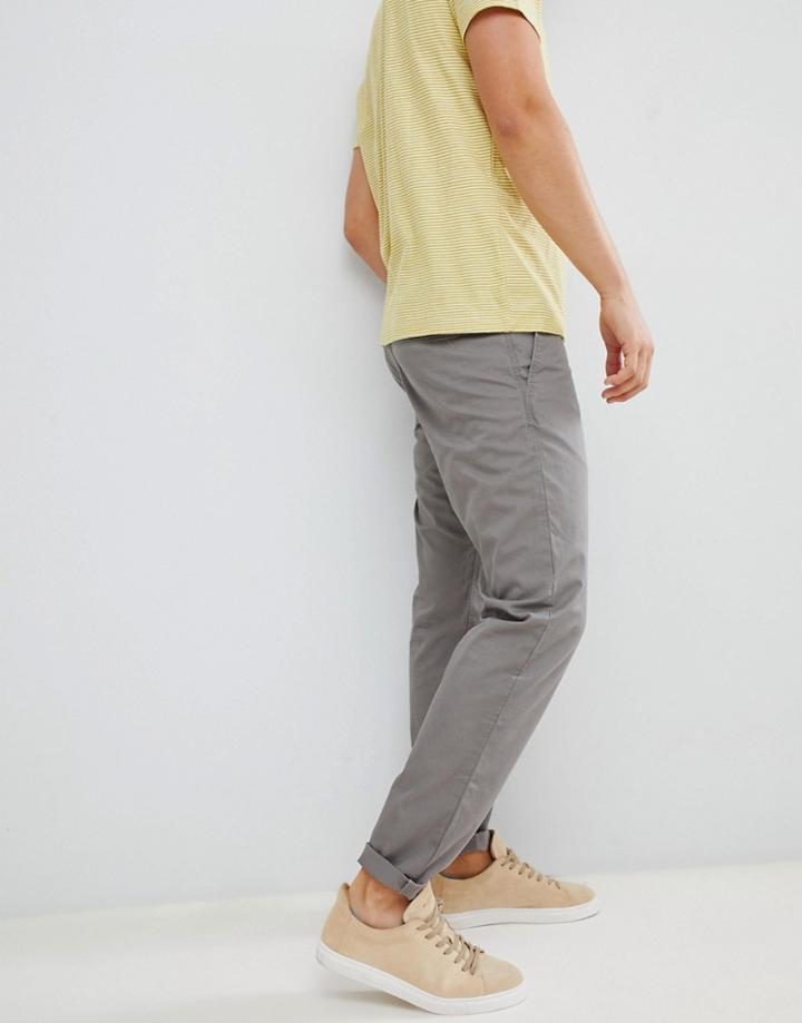Esprit Slim Fit Chinos In Gray - Gray