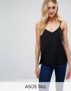 Asos Tall Swing Cami With Double Layer - Black