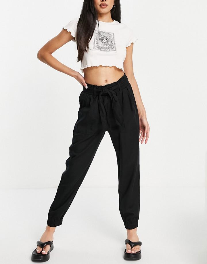 Abercrombie & Fitch Cuffed Pleated Pants In Black-green