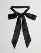 Asos Design Oversized Sateen Bowtie In Black - Black