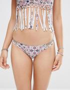 New Look Geo-tribal Cheeky Bikini Bottom - White