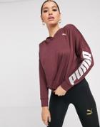 Puma Soft Sport Hooded Top In Burgundy-red
