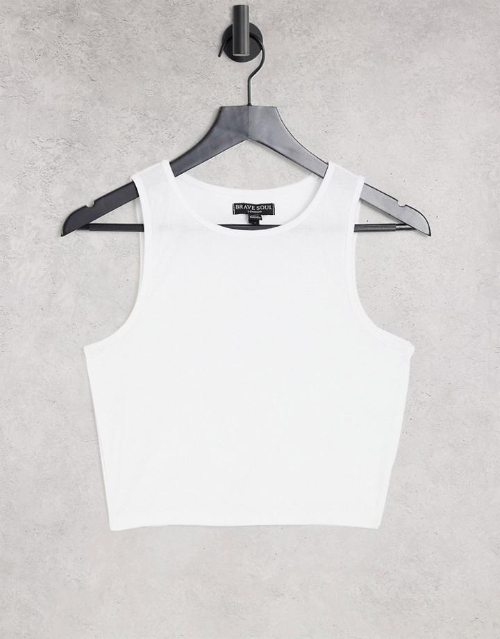 Brave Soul Nica Crop Top Tank-white