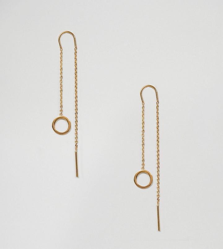 Ottoman Hands Gold Plated Circle Chain Through & Through Earrings - Gold