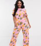 Asos Design Curve Mix & Match Pineapple Print Jersey Pyjama Pants