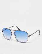 Svnx Double Bridge Aviator Sunglasses In Blue Gradient