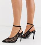 Asos Design Wide Fit Permission Pointed High Heels With Studs In Black