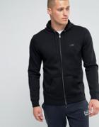 Armani Jeans Zip Up Hoodie With Logo In Black - Black