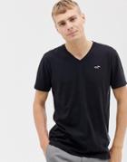Hollister V-neck Seagull Logo T-shirt In Black - Black