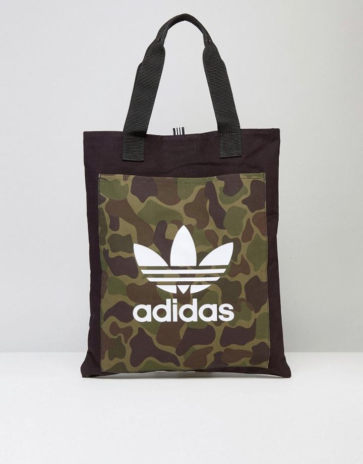 Adidas Originals Shopper Bag In Camo Bk2153 - Black