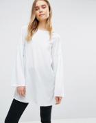 First & I Bell Sleeve Tunic Top - Blue